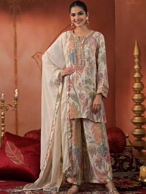 SD4U Sharara Set with Duppata In Silk Fabric Digital Print