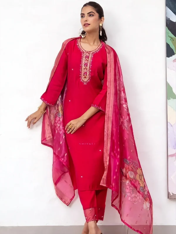 SD4U Pant Set with Duppata in SILK Fabric