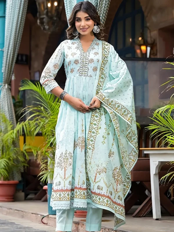 SD4U Anarkali Printed Suit With Duppata Digital Print