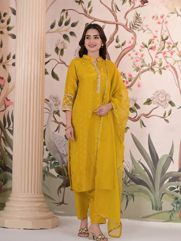 SD4U Pant Set With Duppata in Silk Fabric