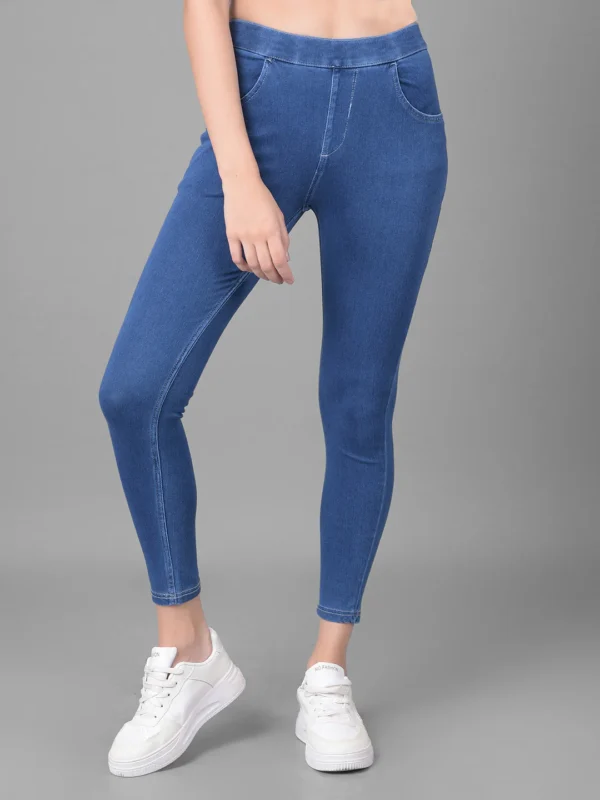 Comfort Lady Regular Fit Medium Denim Blue Denim Jeggings