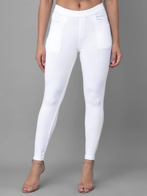 Comfort Lady Regular Fit WHITE Denim Jeggings
