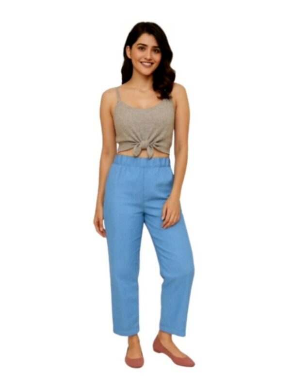 Comfort Lady Light BLUE DENIM LONG FLARE PANT