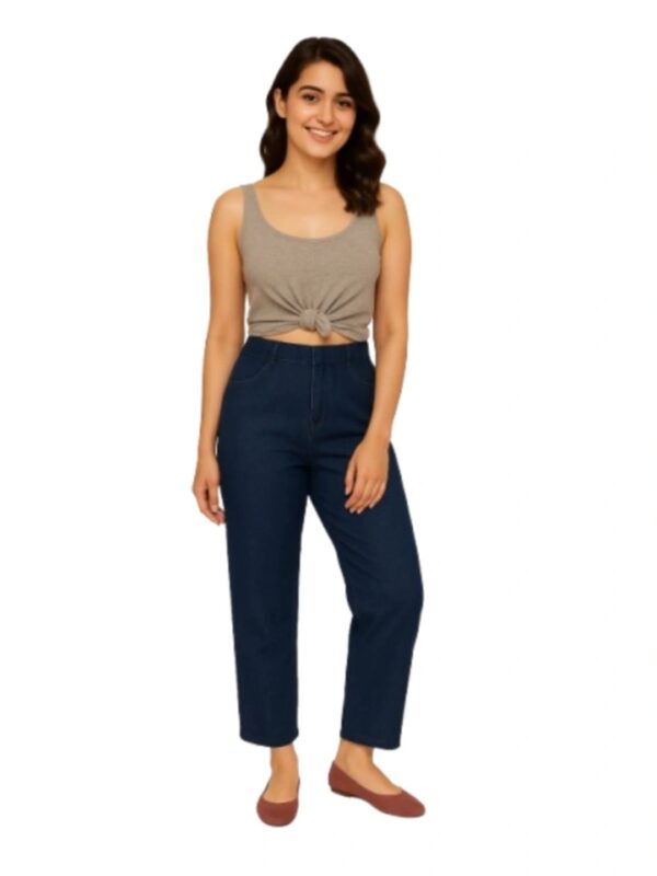 Comfort Lady DARK BLUE DENIM LONG FLARE PANT