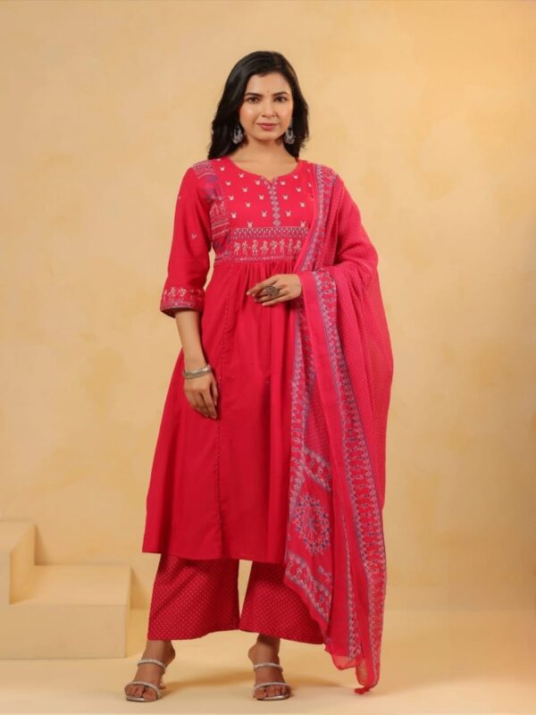 SD4U Printed Anarkali set With Duppata