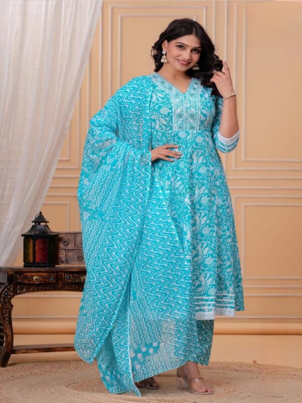 SD4U Printed Anarkali set With Duppata