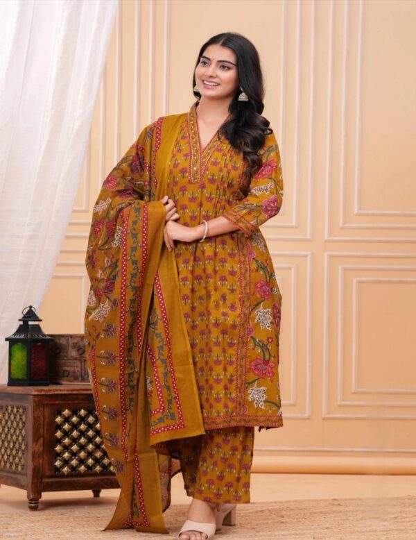 SD4U Printed Anarkali set With Duppata in PREMIUM Cotton