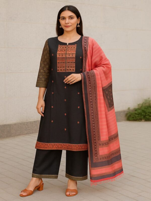 SD4U Plazo Set With Duppata in PREMIUM Silk Fabric