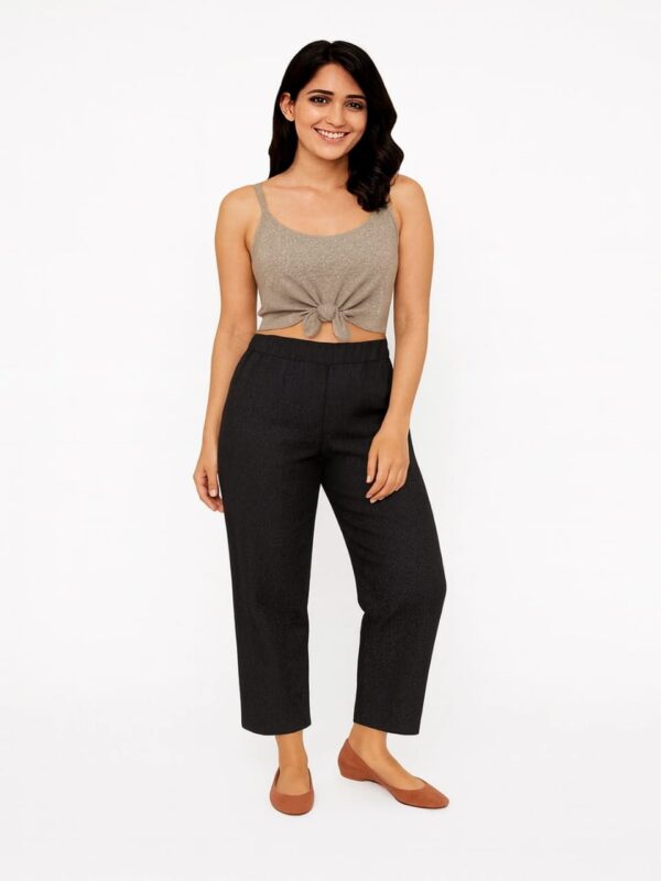 Comfort Lady SMOKEY BLACK DENIM LONG FLARE PANT