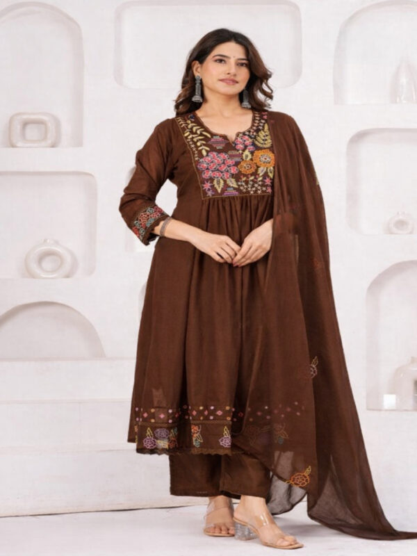 SD4U Embroidered Anarkali set With Duppata