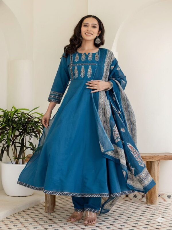 SD4U Printed Anarkali set With Printed Duppata
